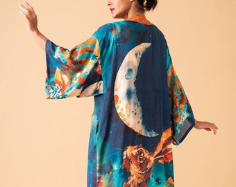 Kimono Gown, Robe Kimono - Moon