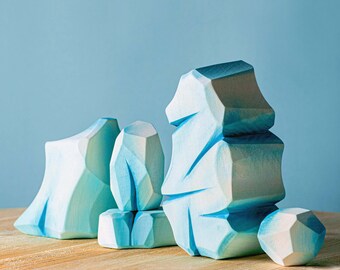 SET Wooden Icy Rocks - Waldorf Toys - Wooden Toys  - Montessori toys