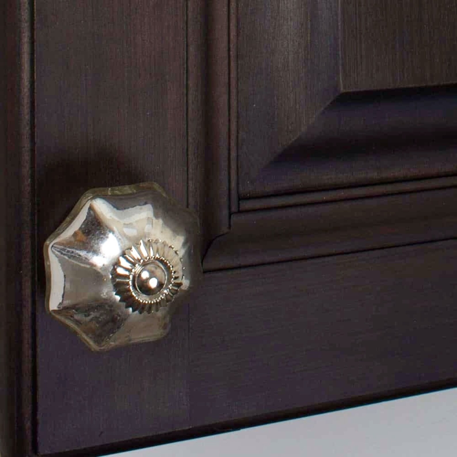 Silver Mirrored Glass Knobs Knobs / Drawer Pulls Etsy