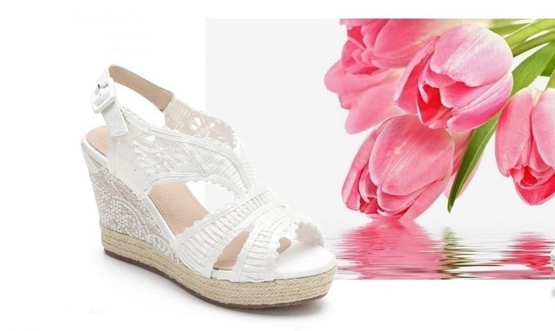 Bridal Espadrilles, Wedge Wedding Shoes, Wedding Boho image 6