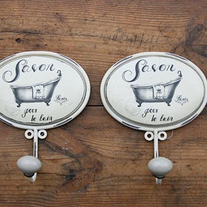 Two Shabby Chic Bathroom Hangers