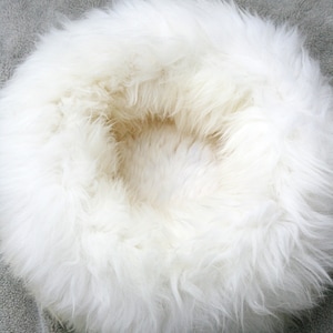 Sheepskin Pet Bed , Ivory White  Pet Bed, Fur Pet Bed