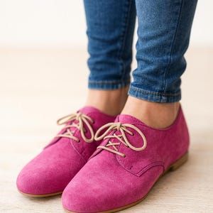 Suede Leather Oxford Women Shoes,  Flats Handmade, Comfortable Flats, Leather flat shoes, Soft leather oxfords