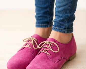 Suede Leather Oxford Women Shoes,  Flats Handmade, Comfortable Flats, Leather flat shoes, Soft leather oxfords