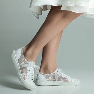 Baskets de mariée en dentelle, chaussures de mariée en dentelle, chaussures de mariage pour la mariée image 6