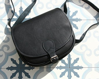 Genuine leather Crossbody bag, Handmade bag, Black Bag, Shoulder Bag