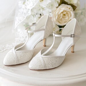 Exclusive bridal  shoes, Wedding shoes for bride, Ivory Wedding Shoes, Handmade Bridal Shoes,  Ivory Satin & Lace bridal shoes