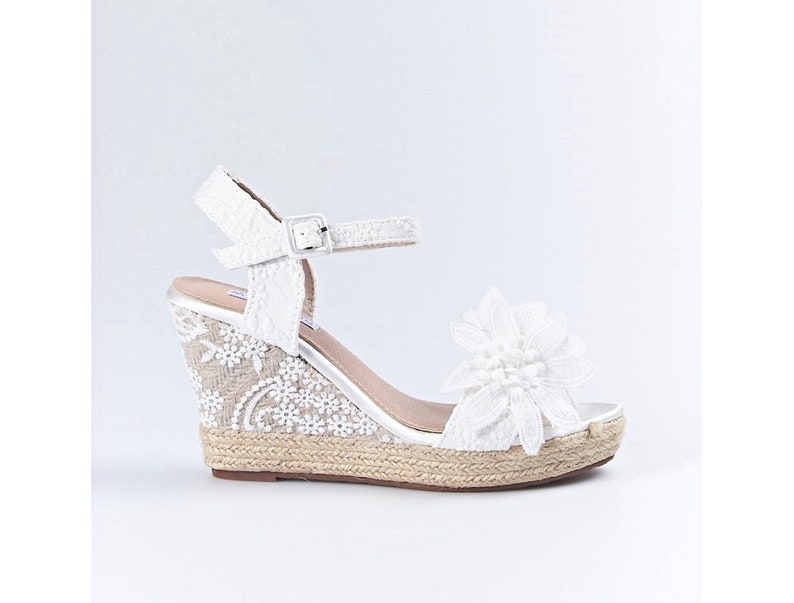 Chaussures de mariage compensées Hauteur 10 cm, Espadrilles de mariée, Bohème pour mariage image 9