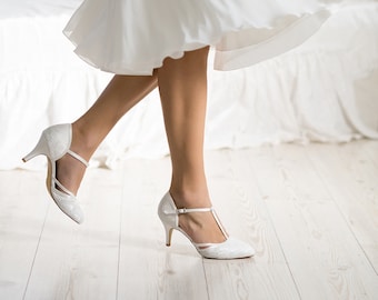 Chaussures de mariée exclusives, chaussures de mariage pour la mariée, chaussures de mariage ivoire, chaussures de mariée faites main, chaussures de mariée en satin et dentelle ivoire