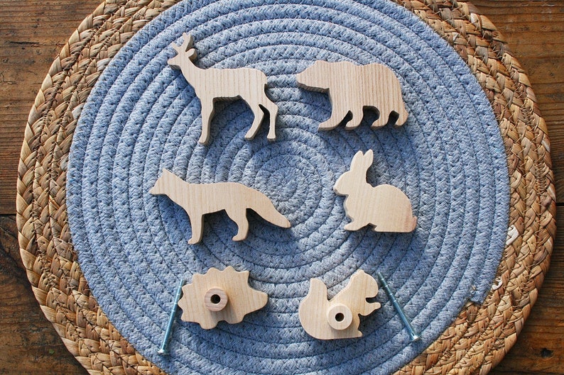 Wooden Animal Knobs for Nursery Drawers or Etsy