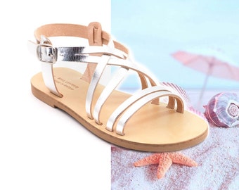 Genuine Greek leather Sandals, Gladiator Sandals, Greek Leather Sandals, Women Rose Gold Sandals, Handmade  Greek Sandals, Wedding Sandales