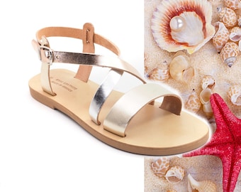 Genuine Greek leather Sandals, Gladiator Sandals, Greek Leather Sandals, Women Rose Gold Sandals, Handmade Greek Sandals, Wedding Sandales