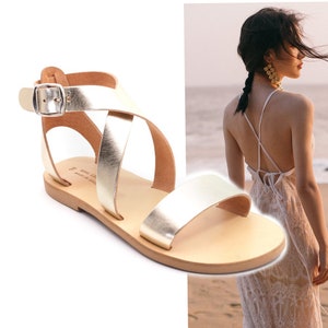 Genuine Greek leather Sandals, Gladiator Sandals, Greek Leather Sandals, Women Rose Gold Sandals, Handmade  Greek Sandals, Wedding Sandales