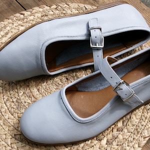Ballerinas Leather - New Sky , Ankle strap ballet pumps, Leather Mary Jane