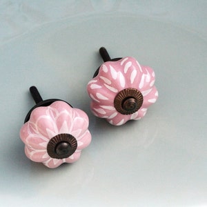 Rose Ceramic floral pattern knobs, Ceramic Knob Cabinet Knobs / Drawer Pulls