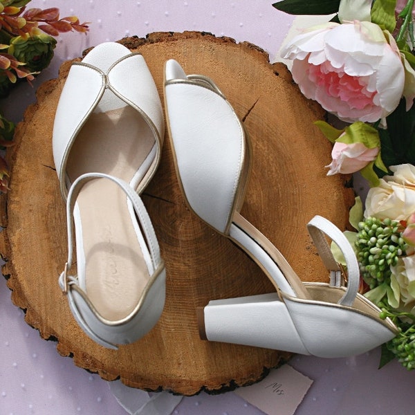 Creamy White Shoes – JULIA , Bridal Leather Shoes, Evening Genuine Leather Shoes, Creamy White Luxurious Shoes,