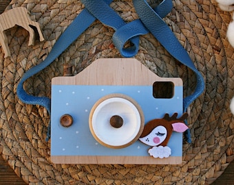 Wooden Toy Camera - Personalization , Handcrafted wood toy, Eco-friendly, Montessori, birthday gift, baby gift,