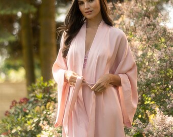 Braut-Kimono-Robe aus seidiger Viskose