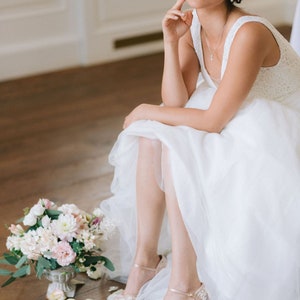 Lace shoes, Wedding shoes for bride, Bridesmaids shoes, Nude Floral Lace Shoes, Handmade Bridal Shoes, image 3