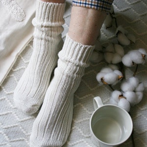 Wool socks merino IVORY WHITE  (99% wool), Great gift idea