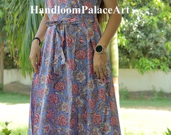 Cotton Dress | Handmade Dress | Floral Dress | Long One Piece | Party Dress | Made in India