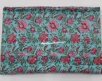 Couette indienne Kantha, imprimé floral, couvre-lit kantha, couette en coton, jeté kantha, couvre-lit indien, couette imprimée, impression en bloc à la main