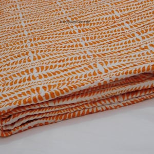 Indian Kantha Quilt Bedspread: Lightweight Cotton Throw