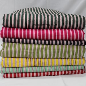 hand printed cotton striped fabric for home decor soft 100% cotton fabric by the yard