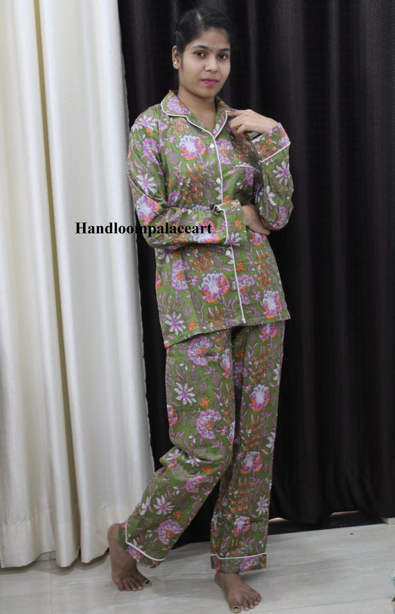 Set pigiama estivo da donna in cotone di grandi dimensioni, set