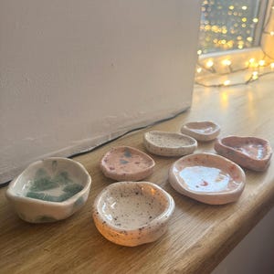 Handmade Heart Shaped Ring Dish: Speckled Ceramic Earring Trinket Dish
