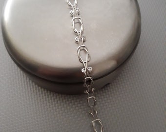 BRACELET  CHAINE   femme  en argent  massif  fait main