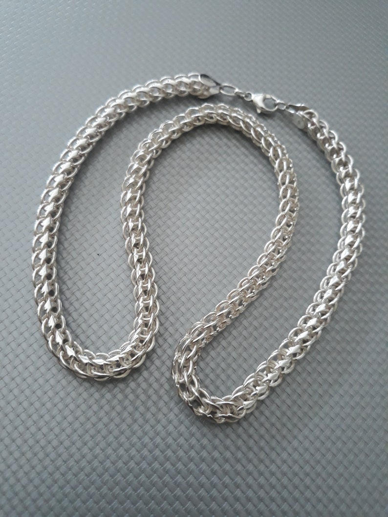 CHAIN damesketting in massief zilver HANDGEMAAKT afbeelding 3