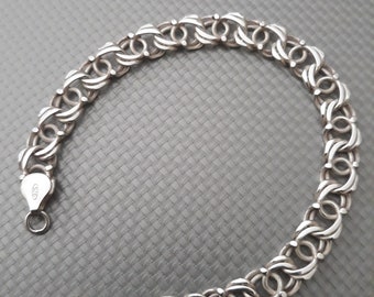 BRACELET  CHAINE  femme en argent  fait  main