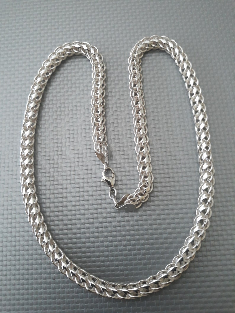 CHAINE collier femme en argent massif FAIT MAIN image 4