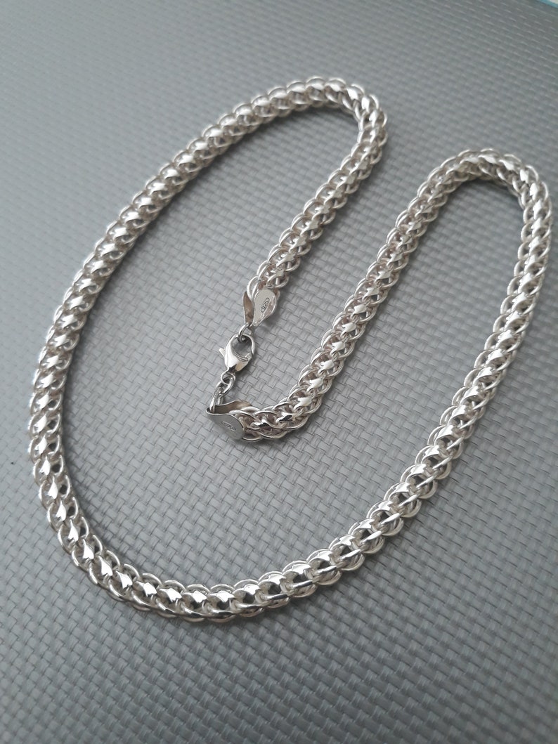 CHAIN damesketting in massief zilver HANDGEMAAKT afbeelding 1