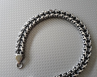 Men&#39;s solid silver bracelet, handmade