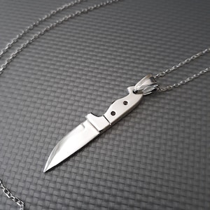 NECKLACE - chain with PENDANT - KNIFE in silver