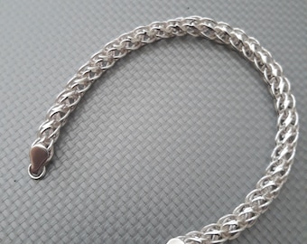 Women&#39;s solid silver bracelet, handmade