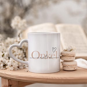 CUSTOM Uncle Mug with heart-shaped handle, Mug with name Uncle, Best Uncle, Sweet gift for Uncle