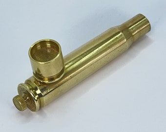 50 cal. BMG brass smoking pipe, unique smoking pipes, bullet accessories, brass pipe, bullet pipe, handmade pipe, smoking accessories