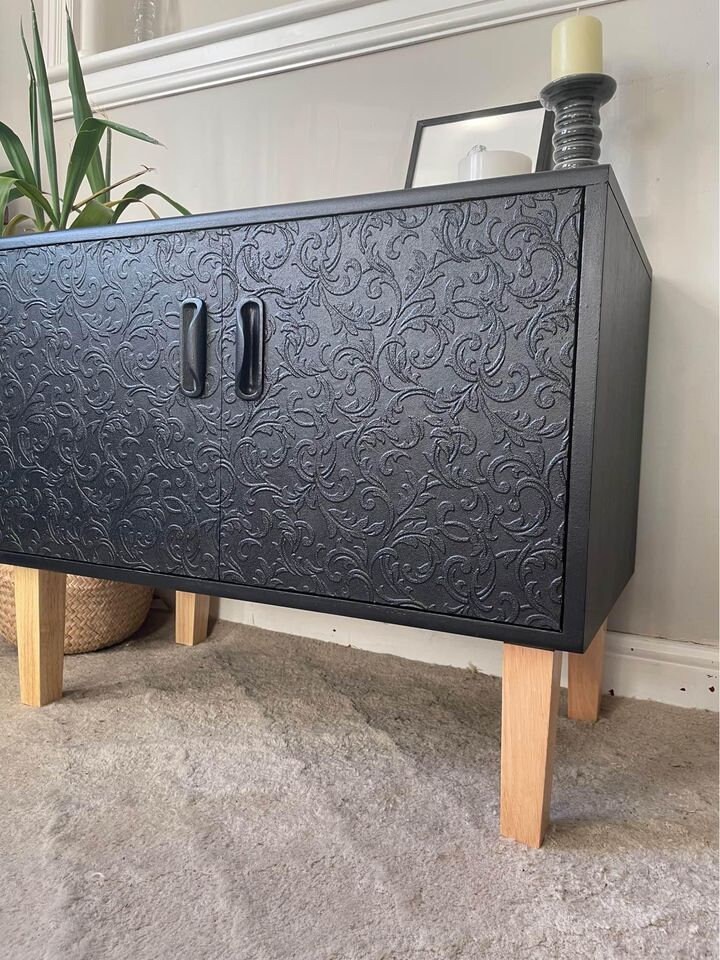 Mid Century Gplan Cocktail Drinks Cupboard in Black With