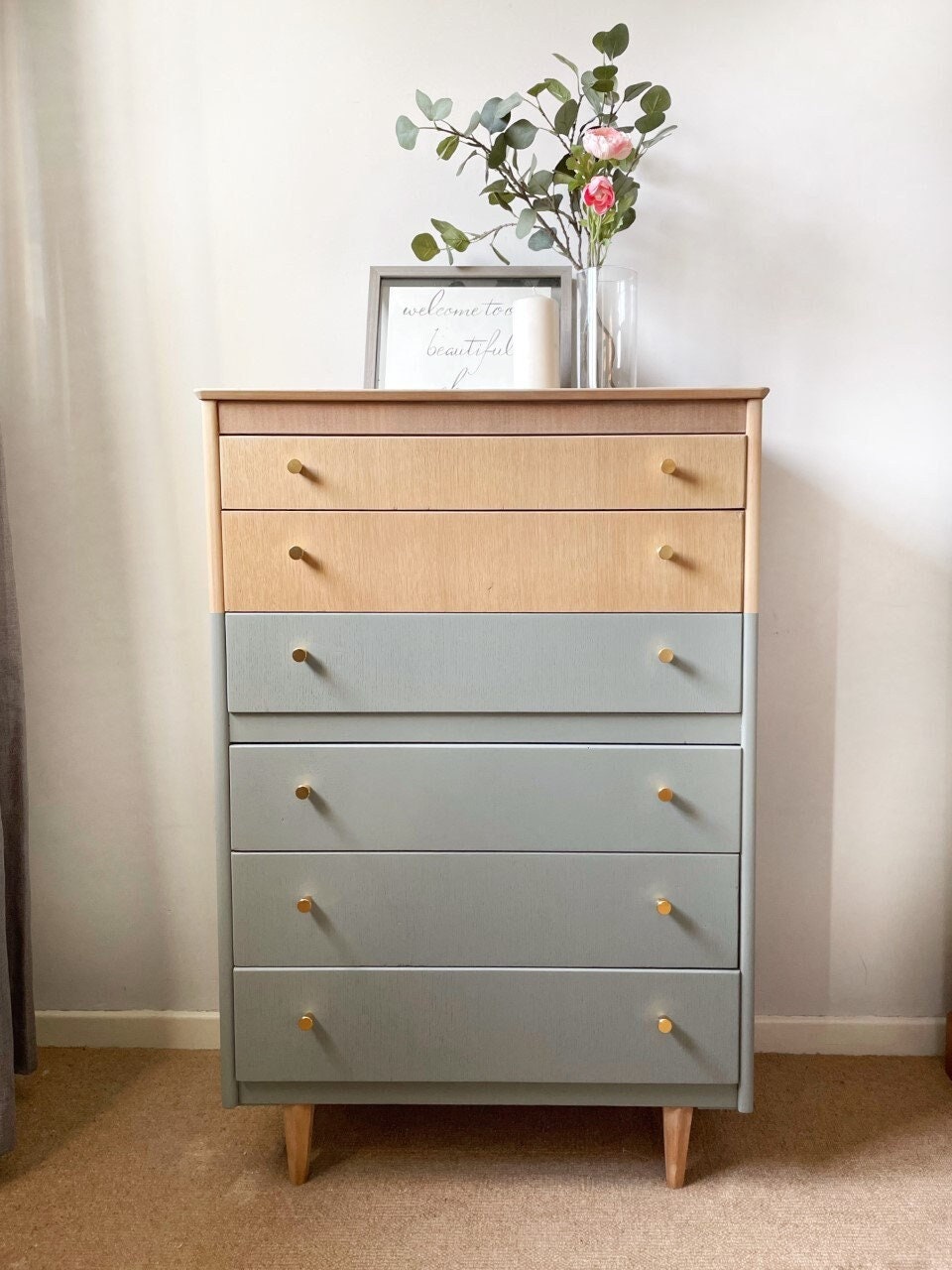 MADE TO ORDER Modern Vintage Chest of Drawers. Lebus Mid - Etsy