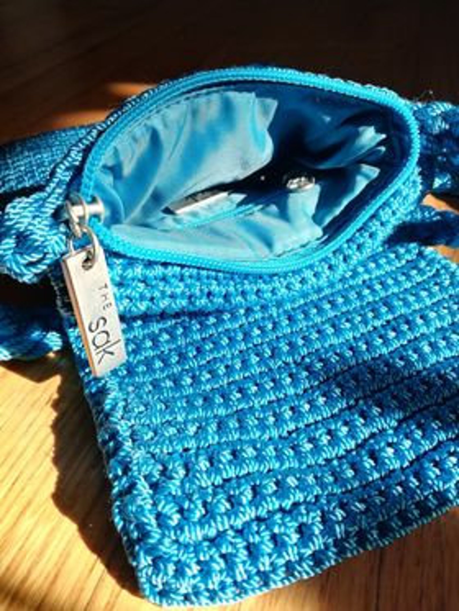 The Sak Blue Crocheted Crossbody Purse Handcrafted in Bali Etsy