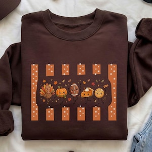 Fall Unisex Sweatshirt, Football Women Sweater, Game Day Shirt, Thanksgiving Sweatshirt, Fall Vibes, Pumpkin Sweatshirt, Fall Doodle Shirt
