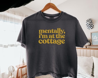 At The Cottage Sports Romance Boxy Crop Top Book Lover Top Comfort Colors® Womens Boxy Hockey Romance Top Coming To The Cottage Booktok Tee