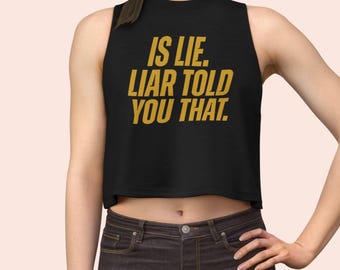 Is Lie Liar Told You That verwarmd op rivaliteit geïnspireerd shirt Ilya and Shane damesboxy crop top hockey MM boek Merch Muscle Tank