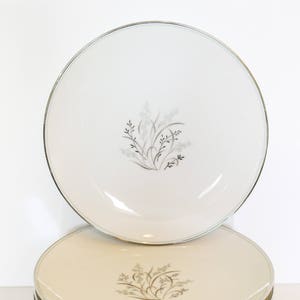 8 Noritake Taryn Salad Plates Blue Flowers Grey and Platinum Leaves Platinum Rim Japanese Fine China Vintage Noritake Plate Set
