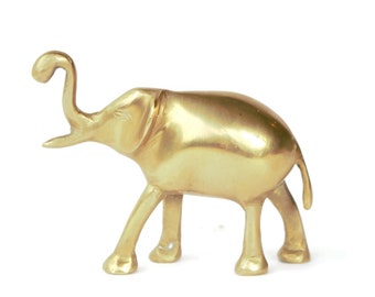 Small Brass Elephant Figurine / Brass Elephant Statue