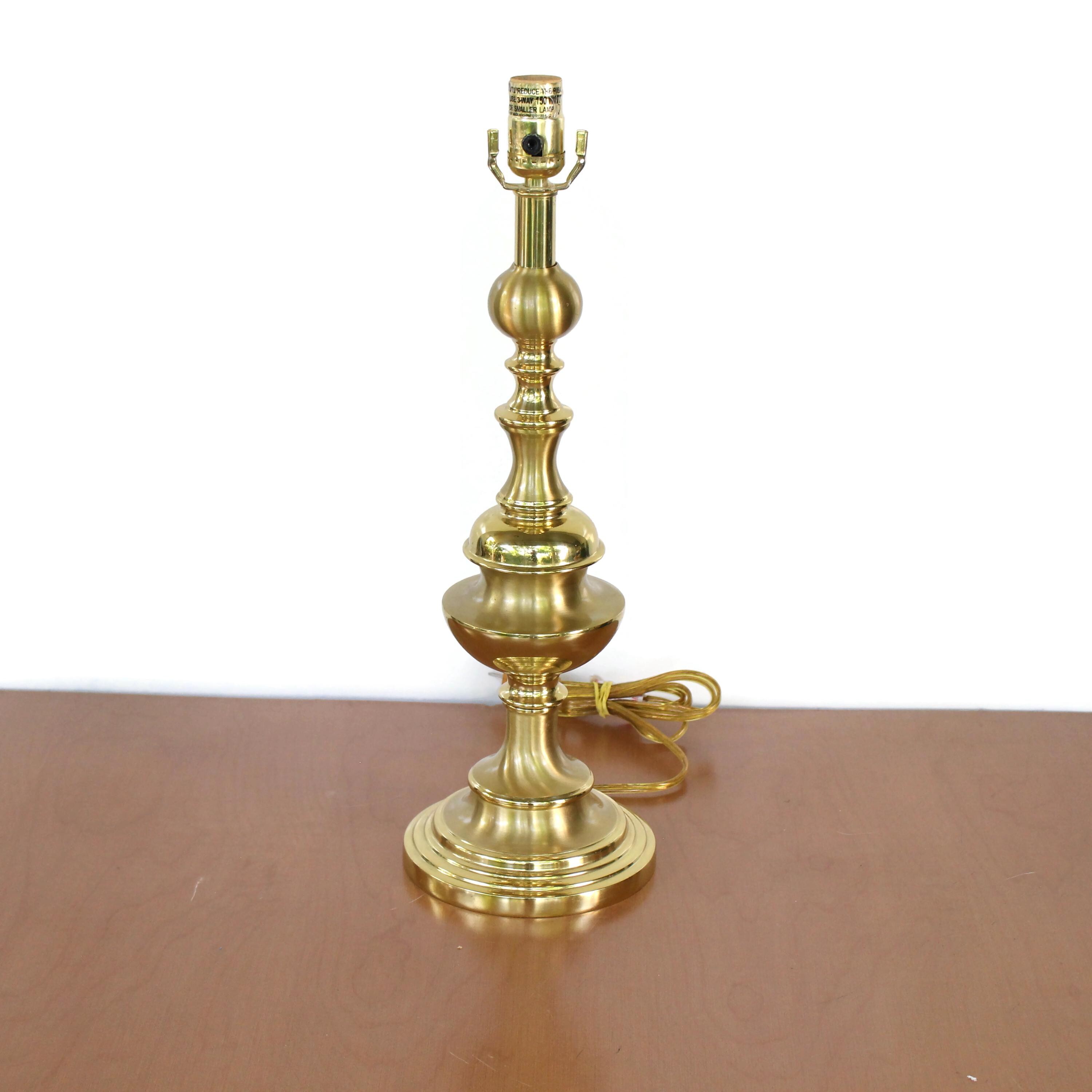 Large Vintage Kaeder Brass Table Lamp: Tall Gold Metal  Kaeder Vintage Brass Table Lamp Mint Condition Two Available main image 2