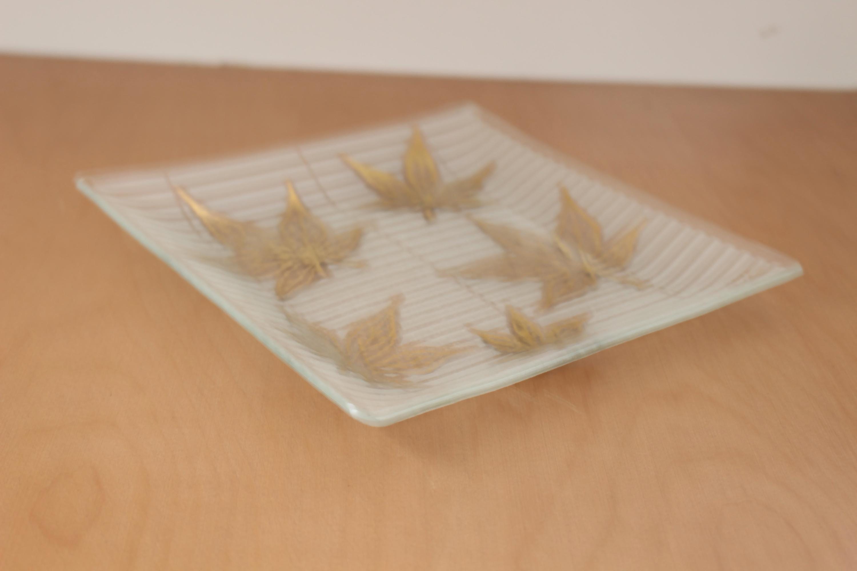 Vintage Fred Press 22 Karat Gold Maple Leaf Glass Tray - Etsy